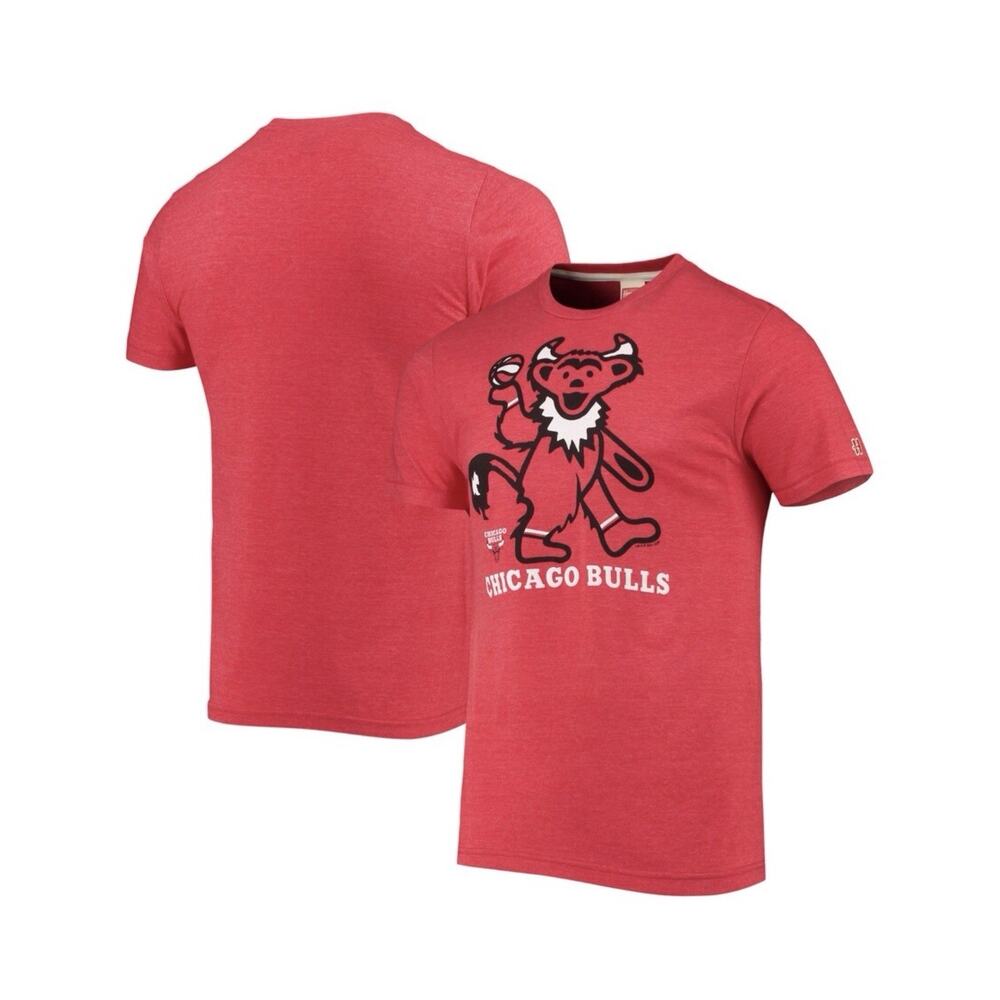Chicago Bulls Homage NBA x Grateful Dead Tri-Blend T-Shirt - Red Mens Medium